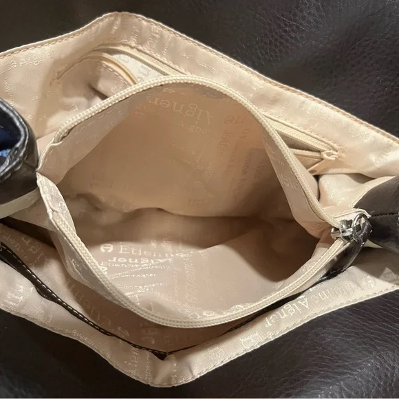 Etienne Aigner Shoulder Bag in Blue with Black Trim! GUC!! - Picture 12 of 13